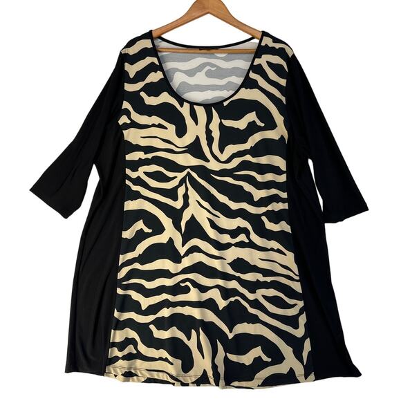 Amsterdam Designer Yoek Black Label Dress‎ Womens XXL Black Animal Print Mobwife - Picture 1 of 11
